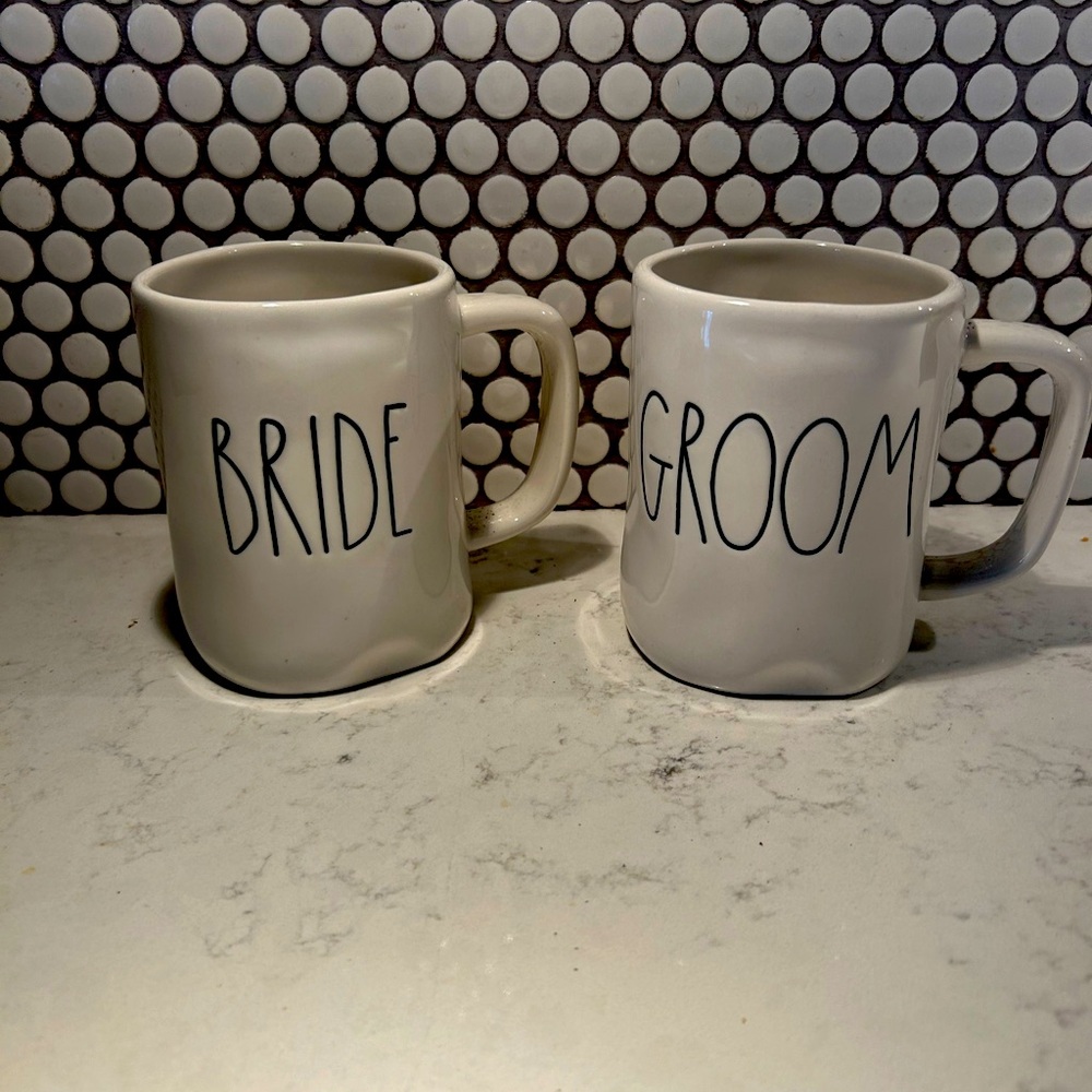Rae Dunn Bride and Groom Mugs Set